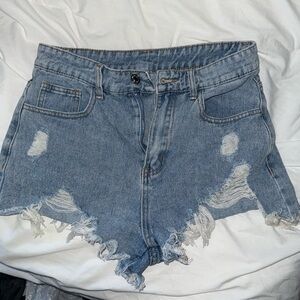 SHEIN ripped jeans shorts